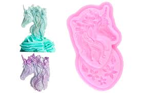 Molde De Silicona Unicornio Y Flores