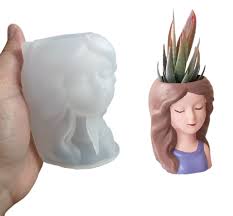 Molde silicona Maceta con Rostro