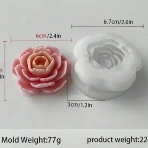 Molde Silicona Rosa 3D  abierta