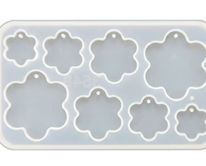 Molde Siicona 4 pares aros/dijes flor
